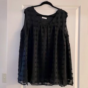 Chic Soul Black Textured Flowy Top Size 2X